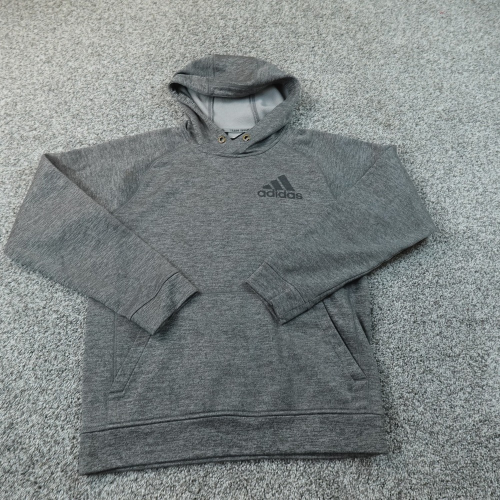Adidas Hoodie Mens S Gray Climawarm Pullover Sweatshirt Fleece Sweater Gym Train